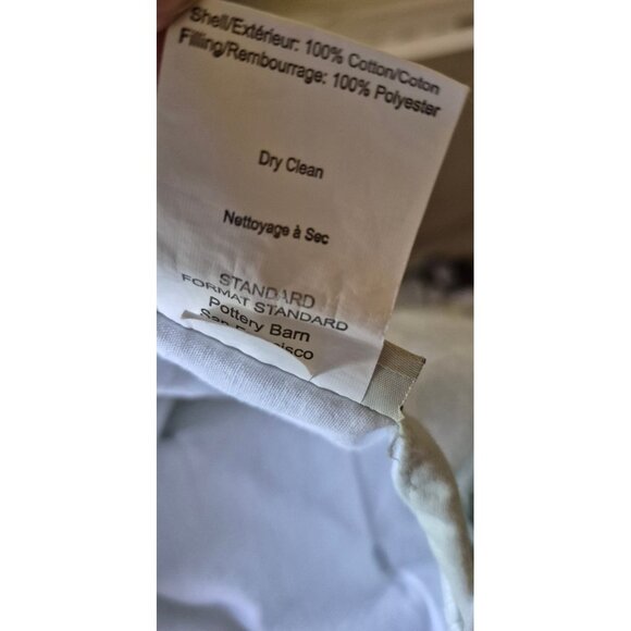 Pottery Barn Comforter Set 2 STD Shams Aqua Blue Cotton Sz F/Q Discontinued Item - Picture 11 of 11